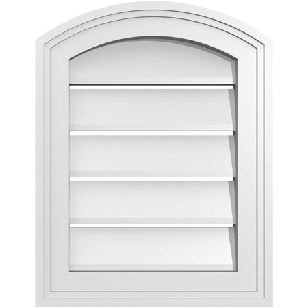Ekena Millwork Arch Top Surface Mount PVC Gable Vent: Non-Functional, w/2"W x 1-1/2"P Brickmould Frame, 14"W x 16"H GVPAR14X1602SN